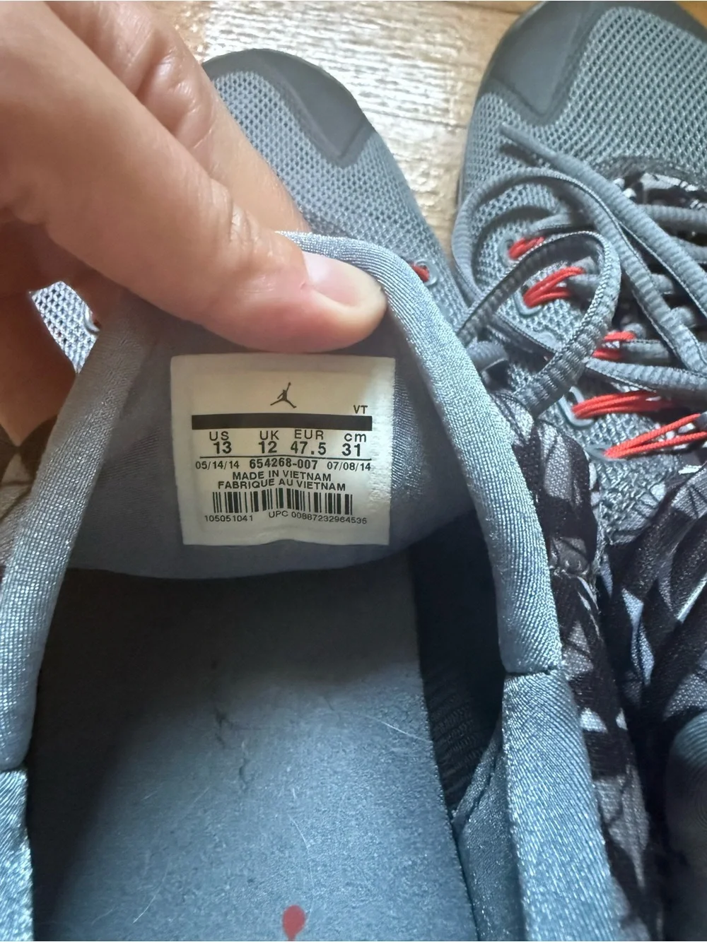 Jordan Gray and Orange Men's Low-Top Sneakers